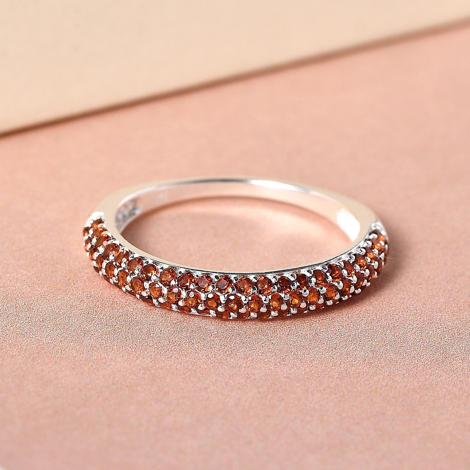 Mozambique Garnet Ring in Sterling Silver