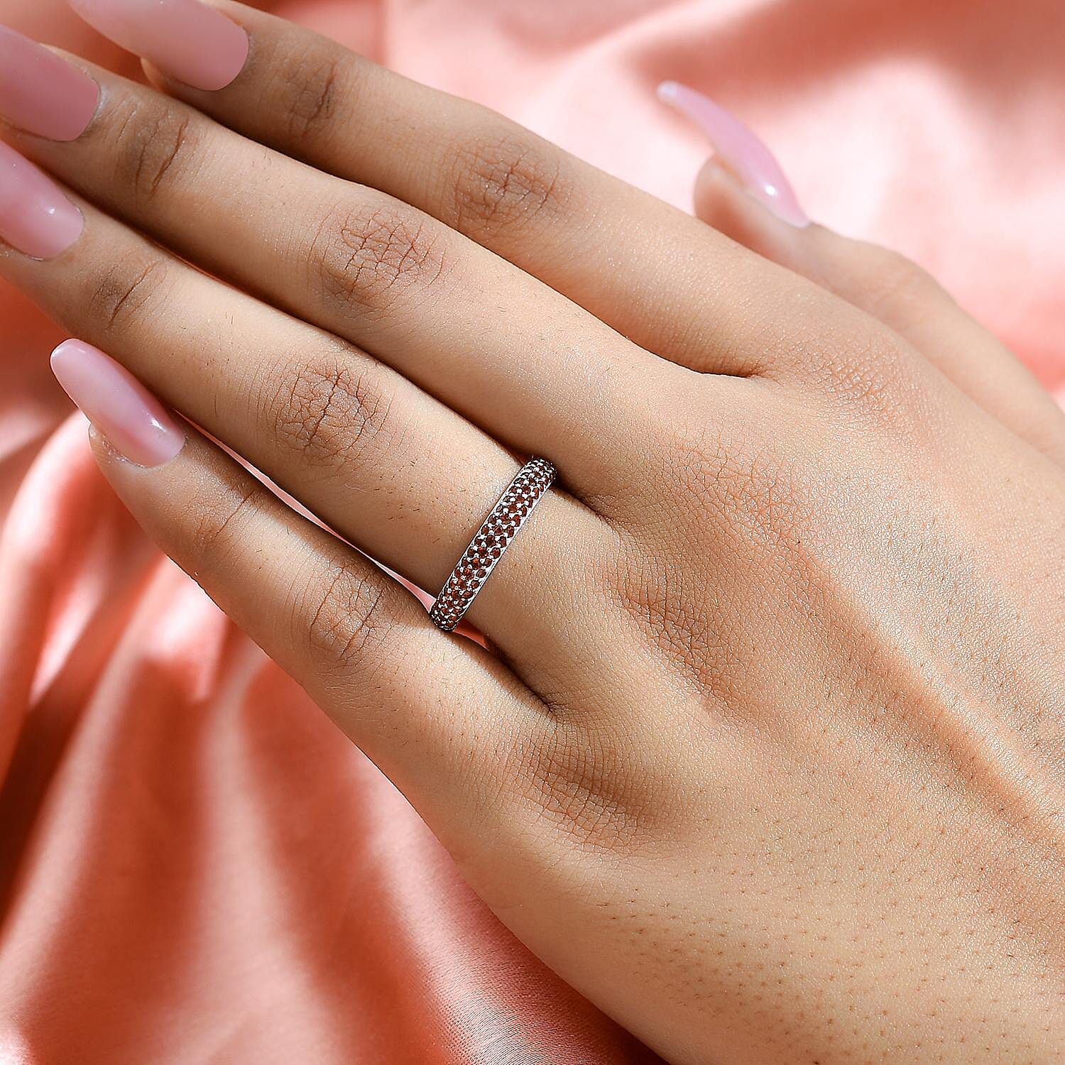 Mozambique Garnet Ring in Sterling Silver
