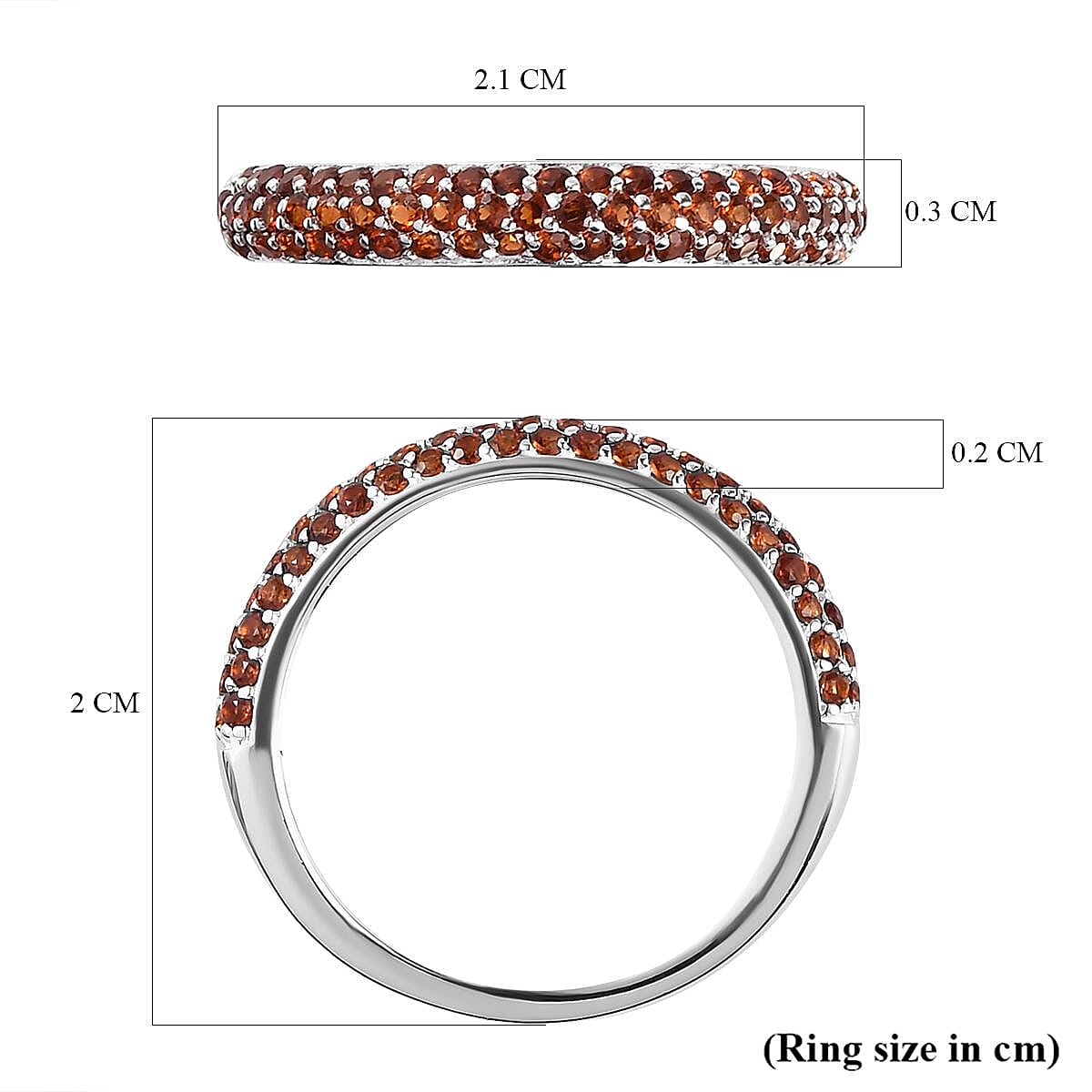 Mozambique Garnet Ring in Sterling Silver