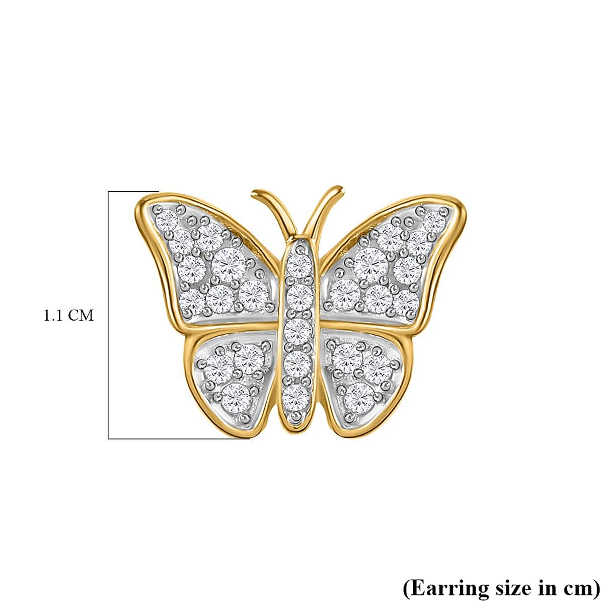 9K Yellow Gold  SGL Certified White Diamond (I3-G-H)  Fancy Earring (With Push Back) 0.51 ct,  Gold Wt. 1.81 Gms