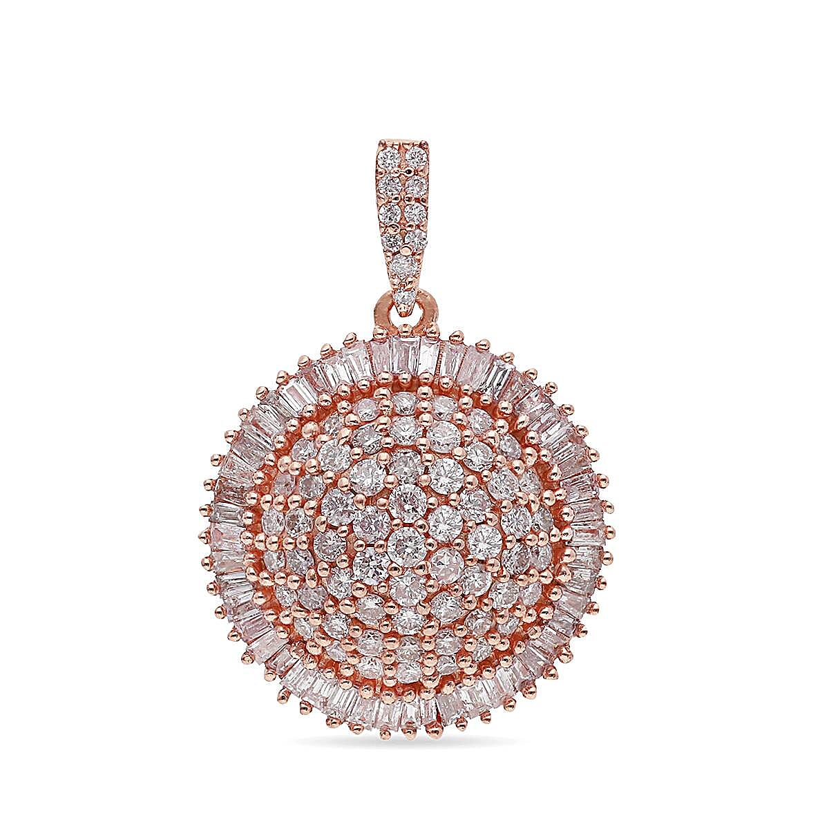 9K Rose Gold Natural Pink Diamond Pendant 1.00 Ct.