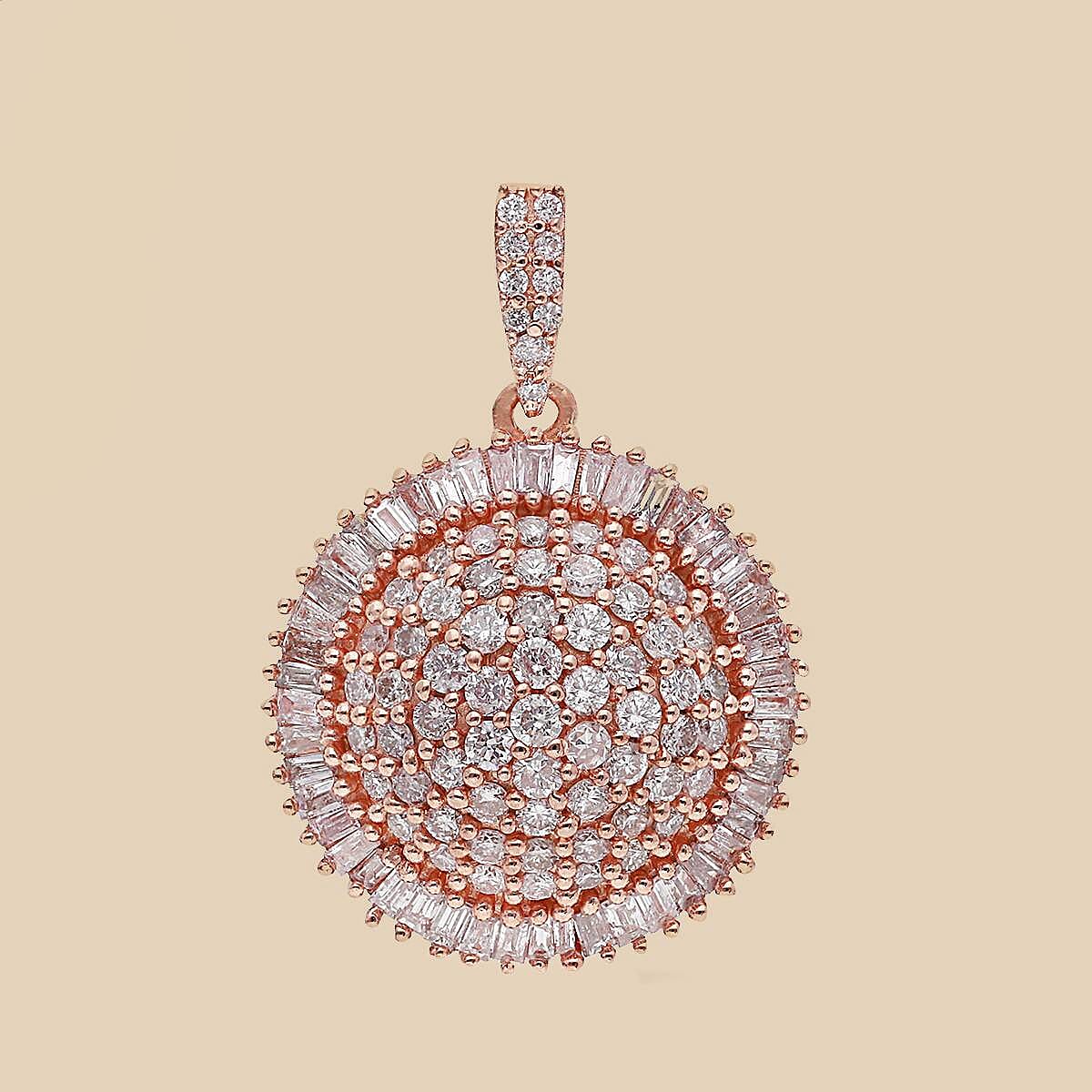 9K Rose Gold Natural Pink Diamond Pendant 1.00 Ct.