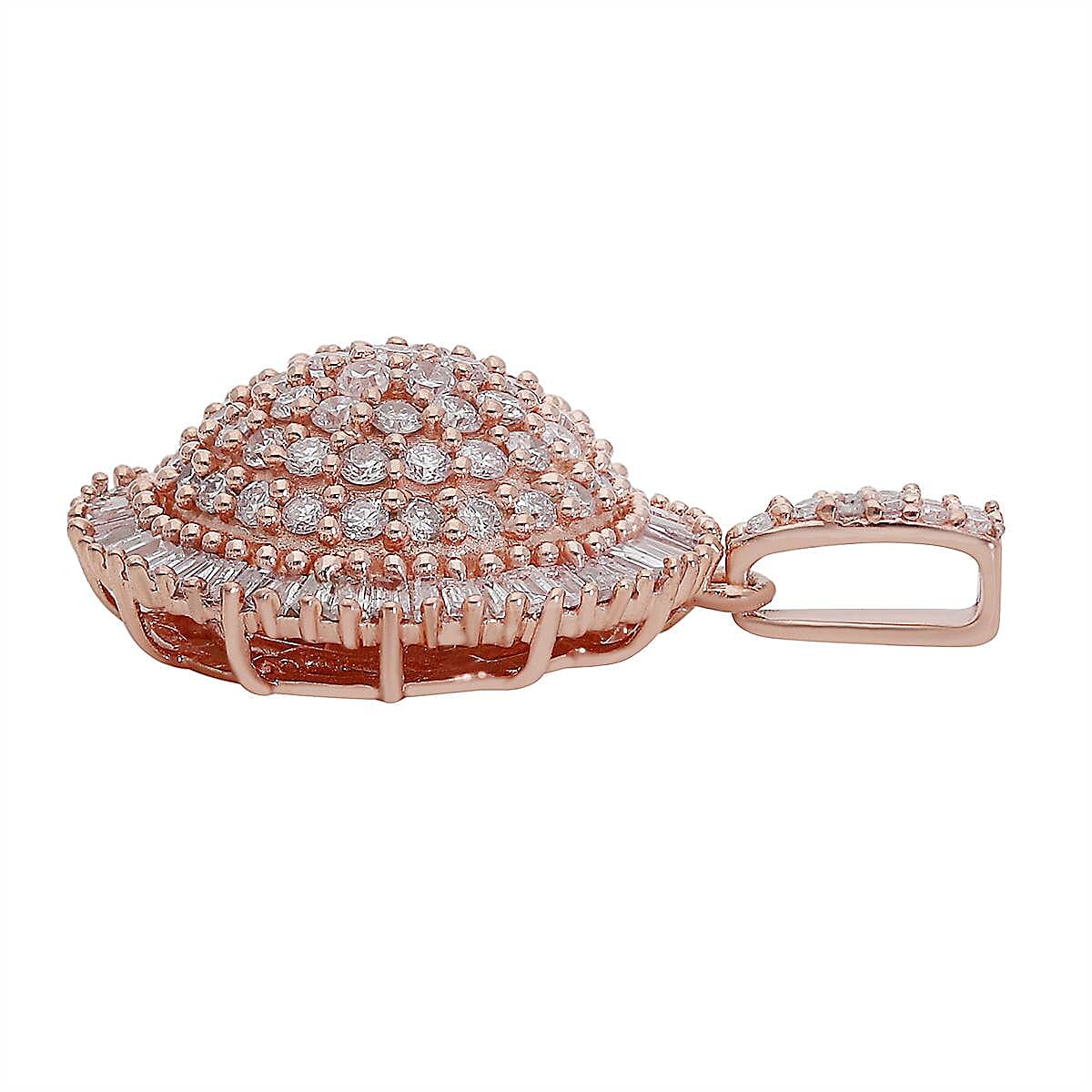 9K Rose Gold Natural Pink Diamond Pendant 1.00 Ct.