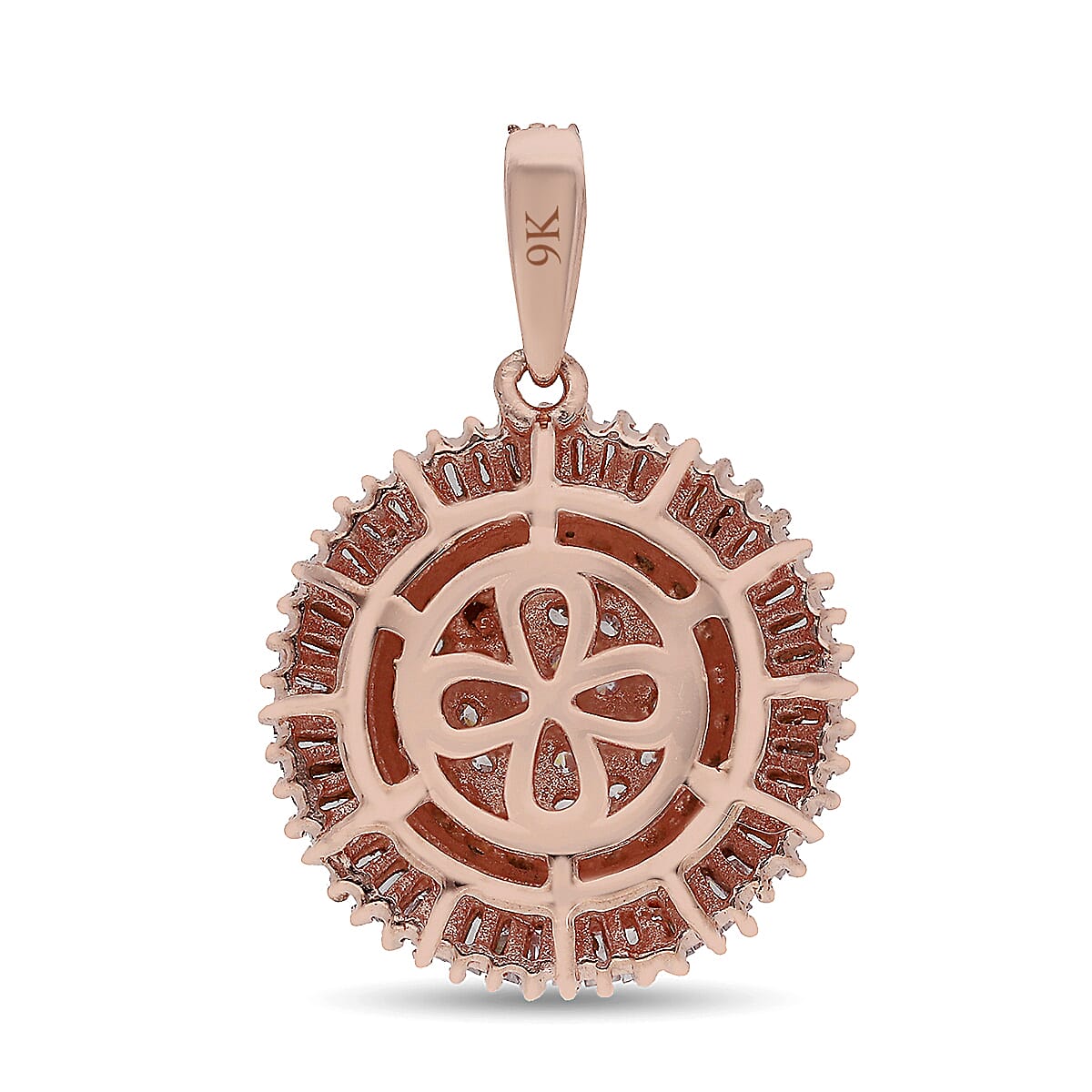 9K Rose Gold Natural Pink Diamond Pendant 1.00 Ct.