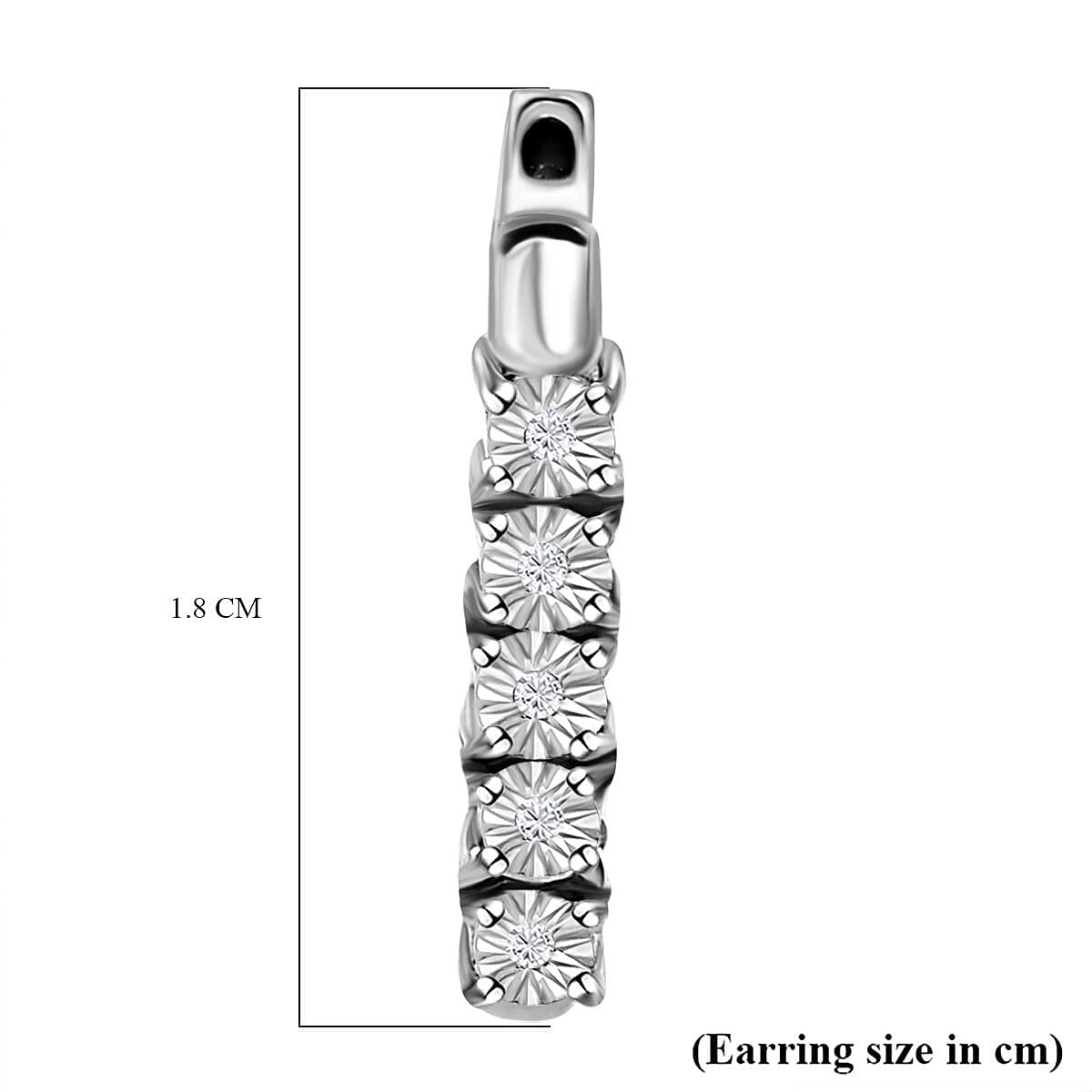 Diamond Hoop Earrings in Platinum Overlay Sterling Silver