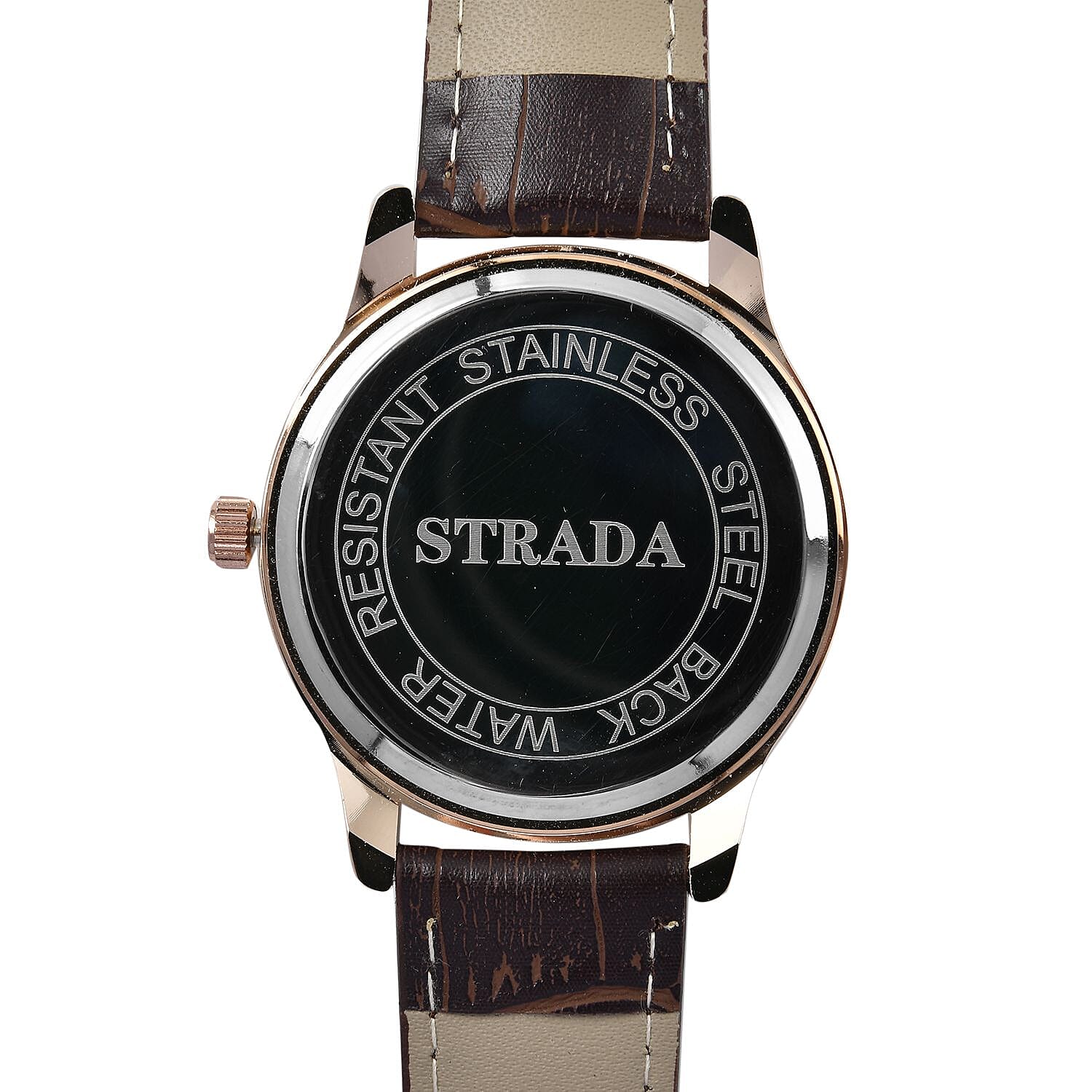 Doorbuster - STRADA Japanese Movement Water Resistant Watch with Brown Colour Strap