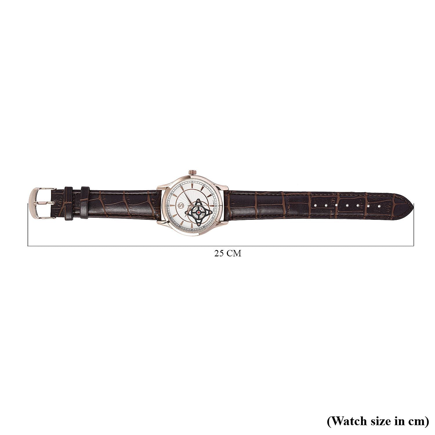 STRADA Japanese Movement Water Resistant Watch with Brown Colour Strap
