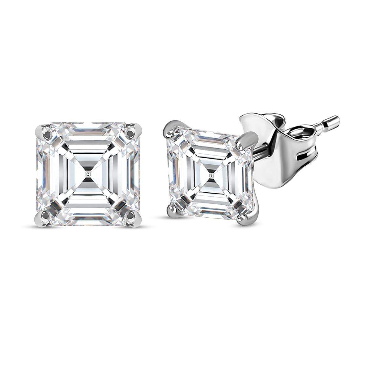 Asscher cut clearance moissanite earrings