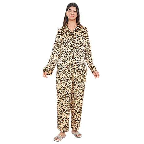 TAMSY Leopard Pattern Nightwear Set (Size XL) - Gold