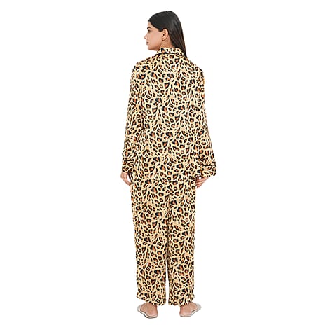 TAMSY Leopard Pattern Nightwear Set (Size XL) - Gold