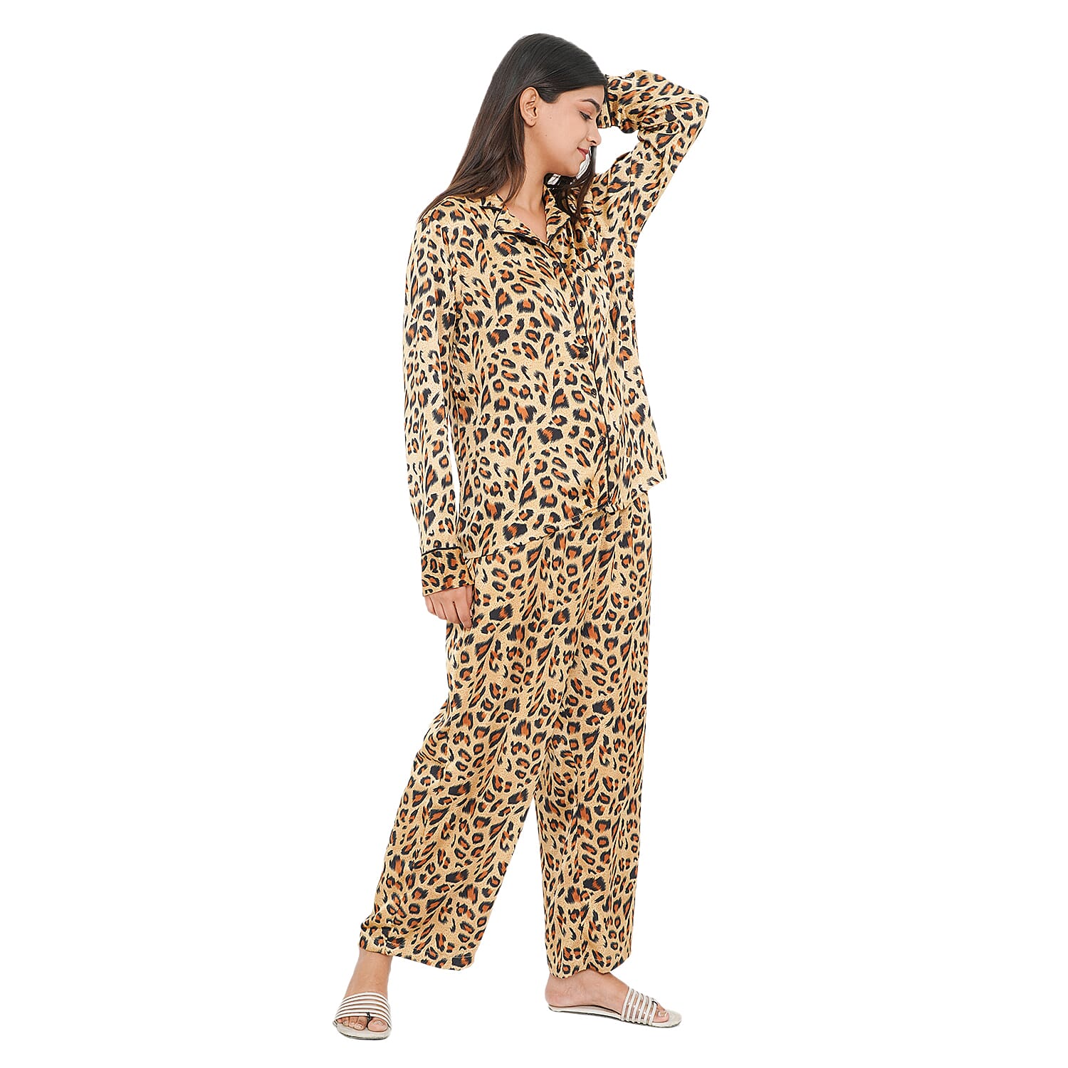 TAMSY Leopard Pattern Nightwear Set (Size XXL) - Gold