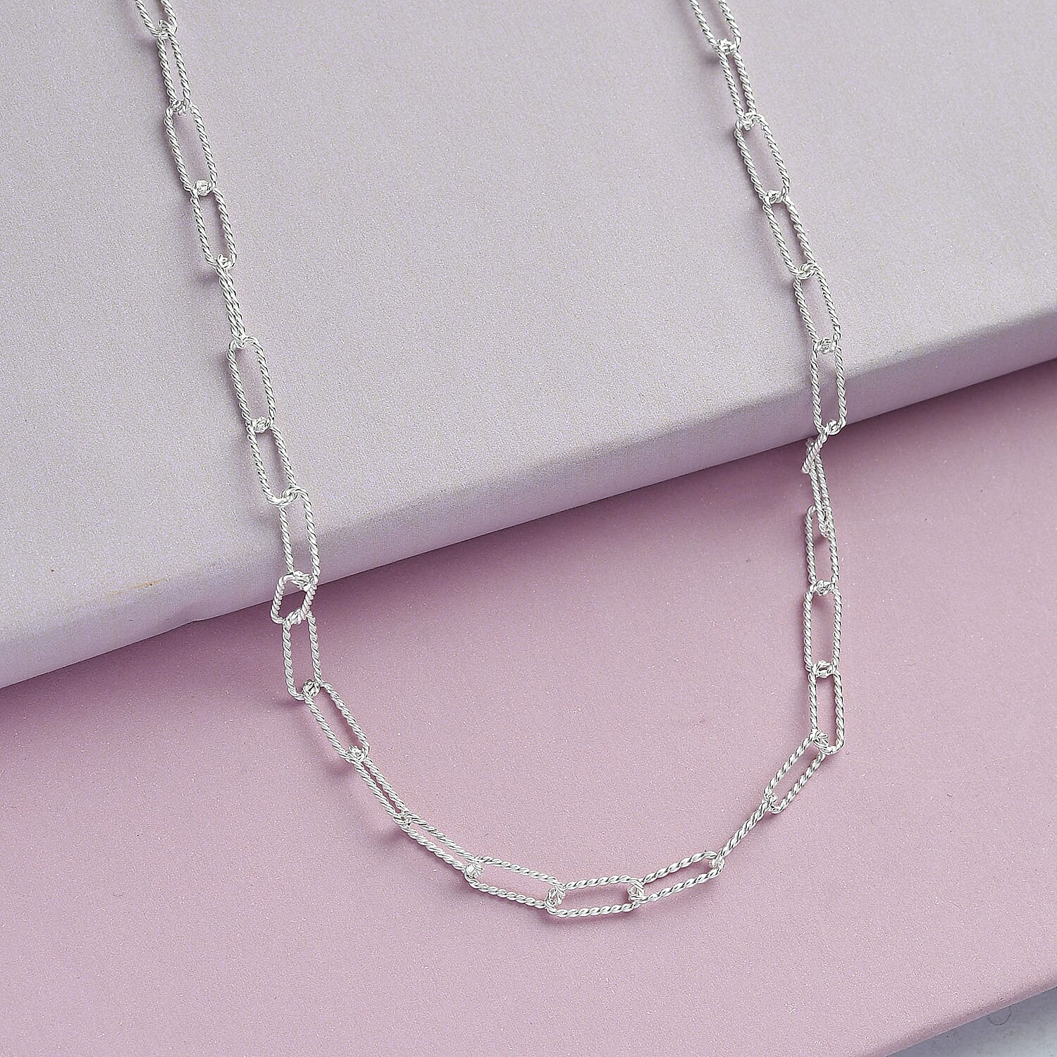 Italian made- Sterling Silver Necklace (Size - 20) with Lobster Clasp, Silver Wt. 7.38 Gms