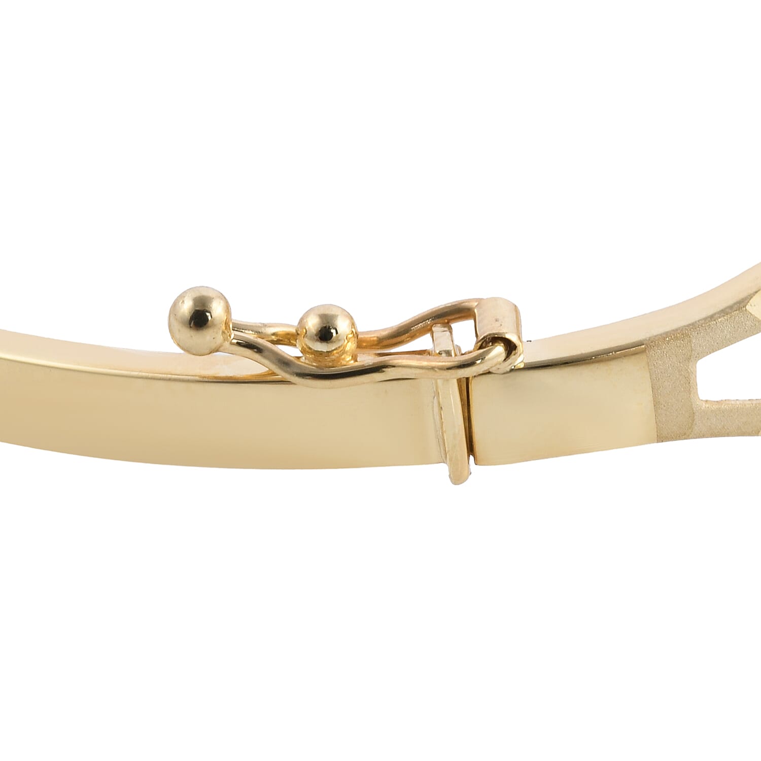 Close Out Deal - 9K Yellow Gold Natural Cambodian Zircon Diamond Cut Floral Bangle (Size 7) with Clasp, Gold Wt 7.60 Gms