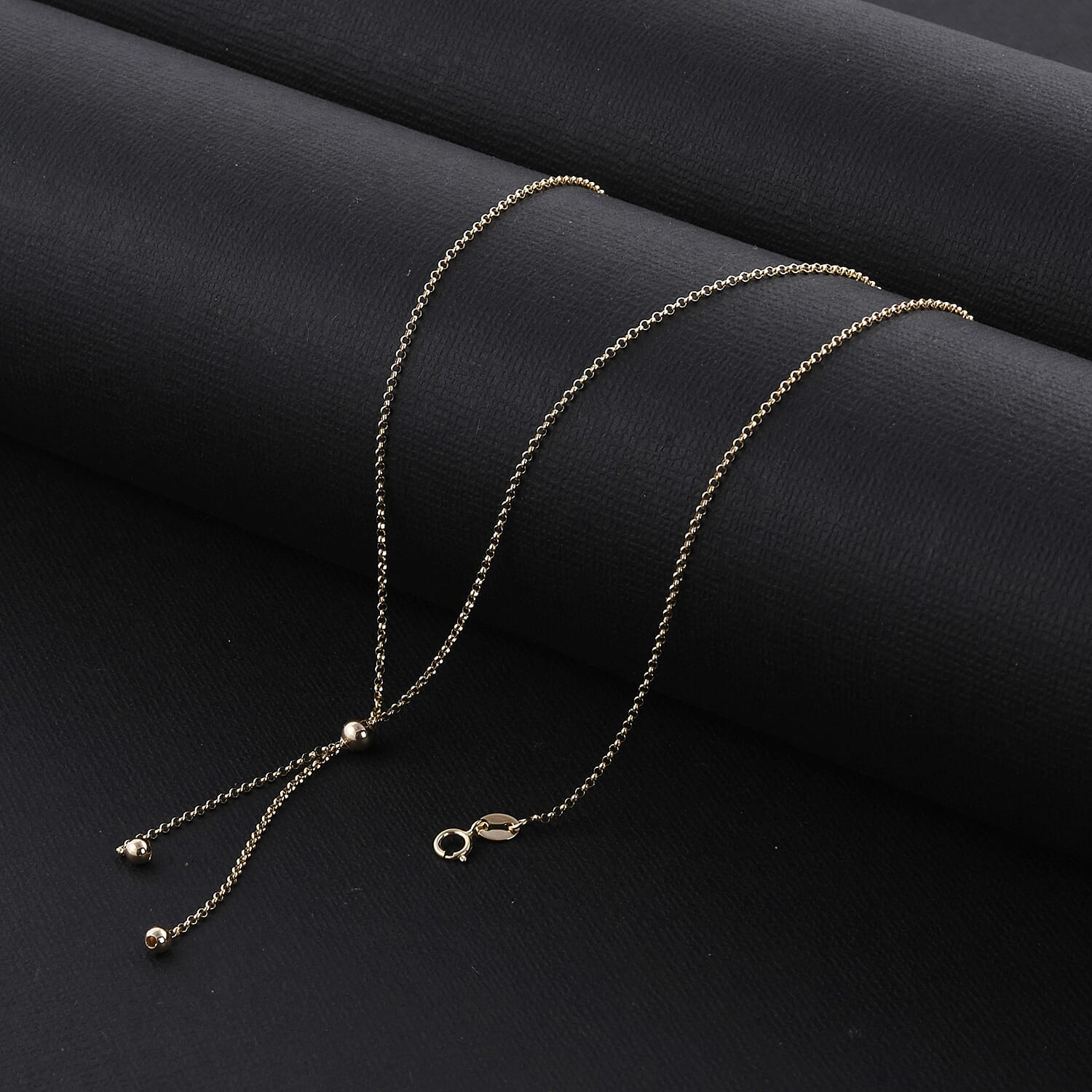 Close Deal - Italian Made 9K Yellow Gold Belcher Lariat Necklace (Size - 20) with Spring Clasp