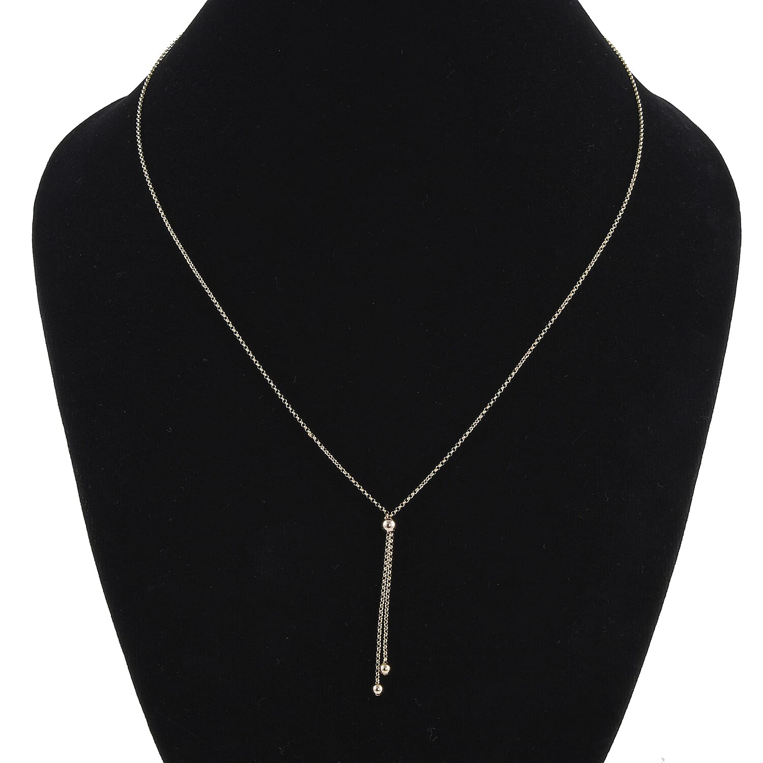 Close Deal - Italian Made 9K Yellow Gold Belcher Lariat Necklace (Size - 20) with Spring Clasp