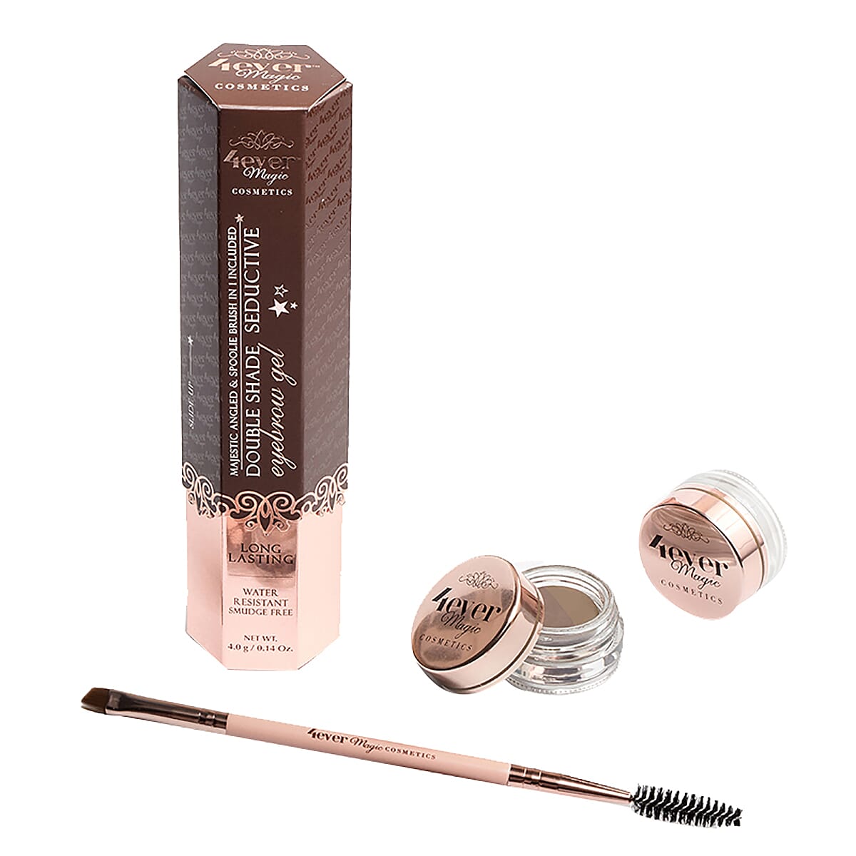 4Ever Magic Cosmetics- Double Shade Eyebrow Gel and Brush - Brown
