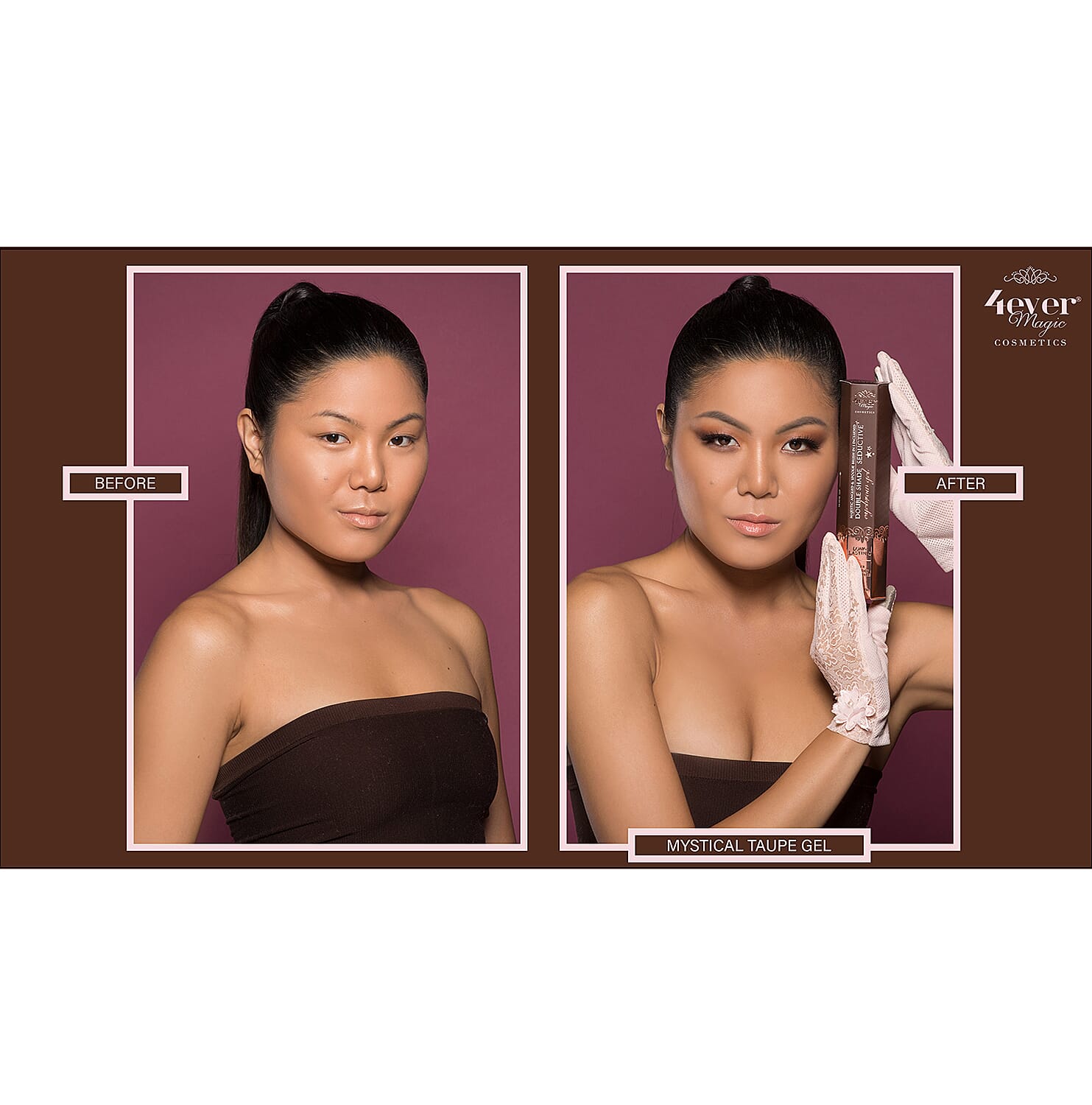 4Ever Magic Cosmetics- Double Shade Eyebrow Gel and Brush - Taupe