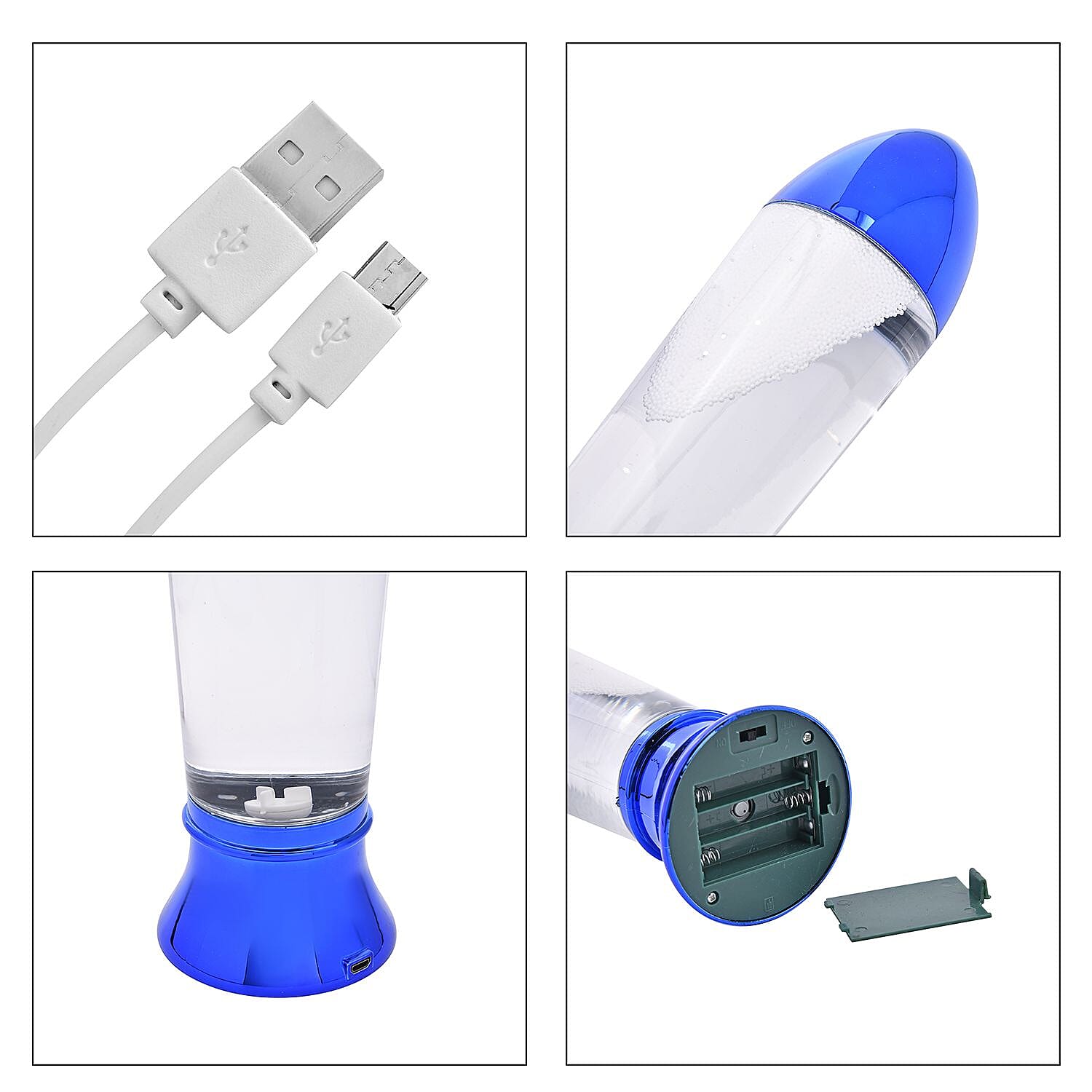 Crystal Tornado Rocket Decorative lights - Blue (3xAAA Battery - Not Included)