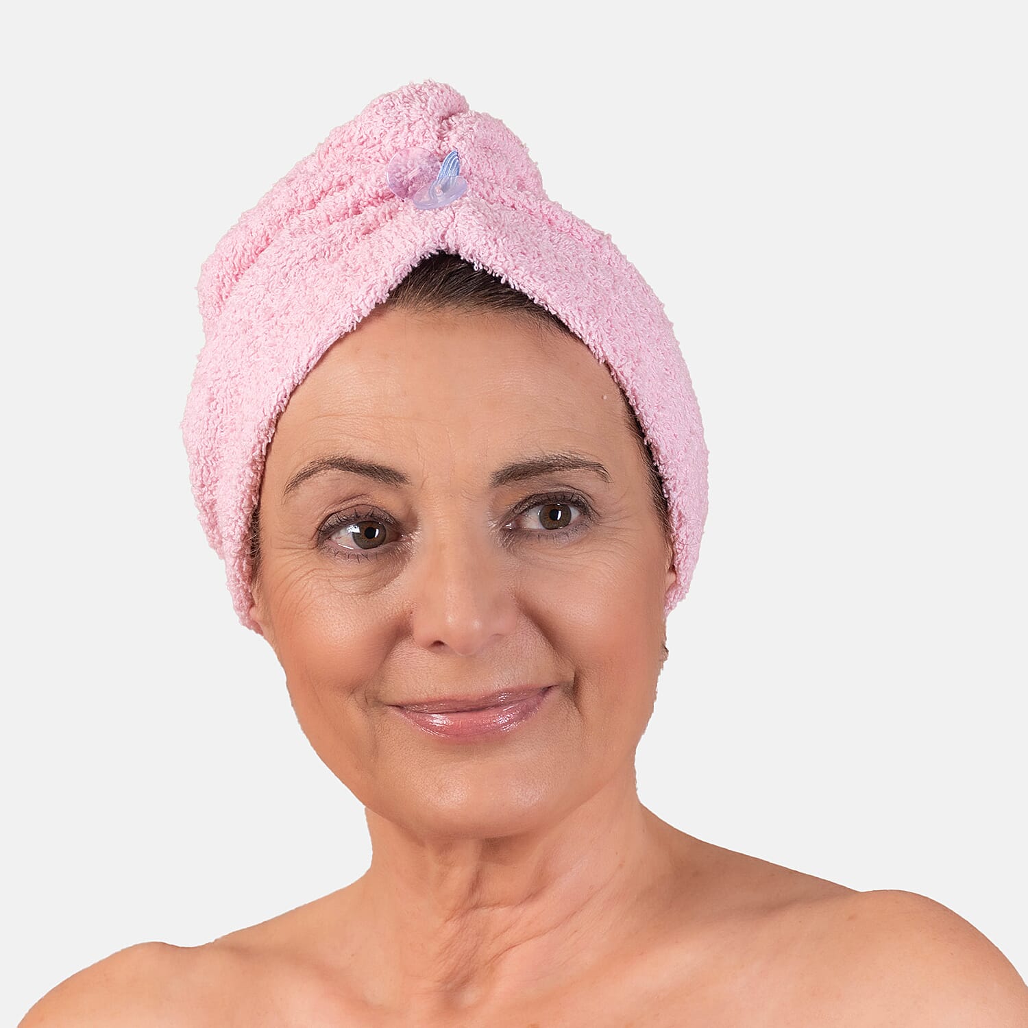100% Cotton Womens Shower Body Wrap with Hair Cap -Lavender