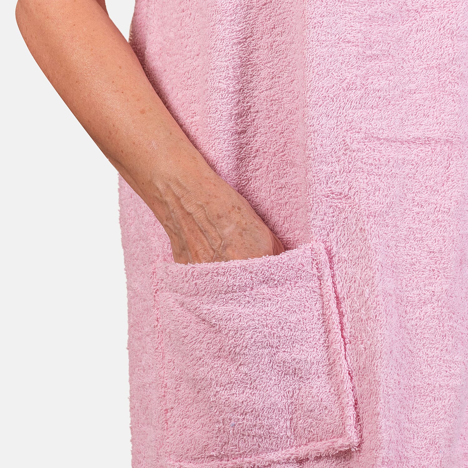 100% Cotton Womens Shower Body Wrap with Hair Cap -Lavender