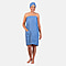 Women Body Wrap Bath Towel with Shower Cap - Blue