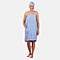 Women Body Wrap Bath Towel with Shower Cap - Turquoise Blue