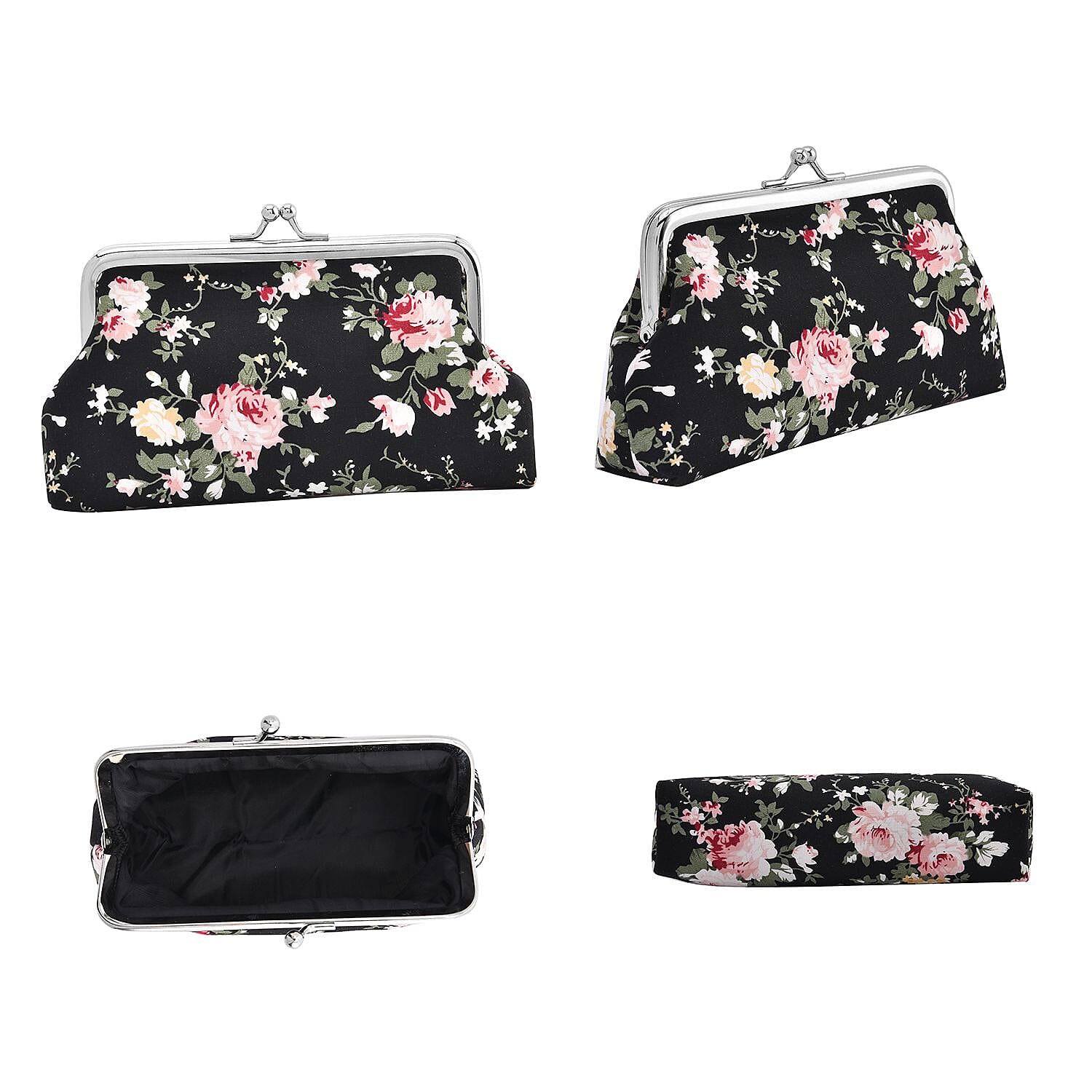 YUNYA CLOSE OUT 5pc Set - 1pc Compact Mirror + 1pc Lipstick Case + 1pc Coin Purse + 1pc Bag Holder + 1pc Pen - Black