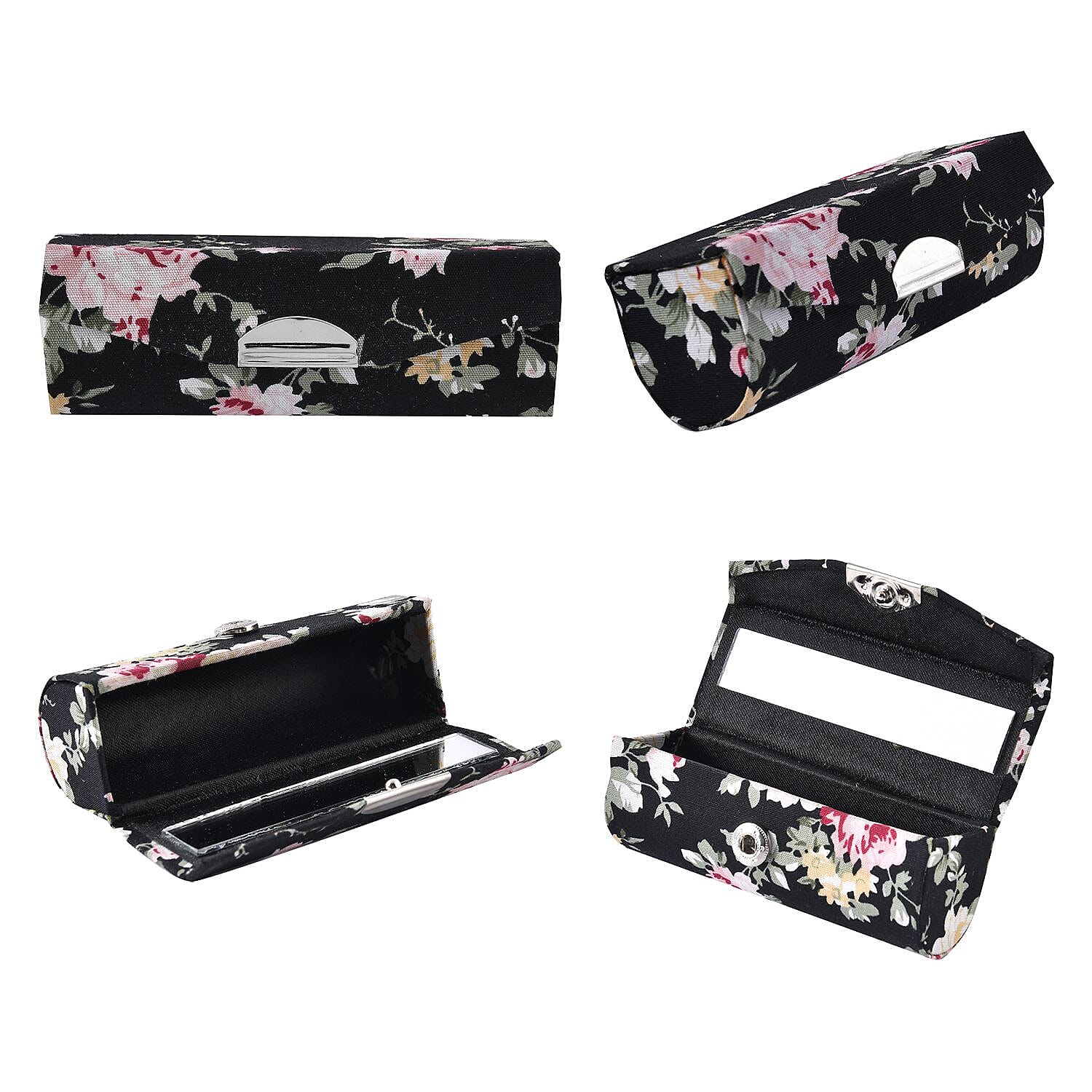 YUNYA CLOSE OUT 5pc Set - 1pc Compact Mirror + 1pc Lipstick Case + 1pc Coin Purse + 1pc Bag Holder + 1pc Pen - Black