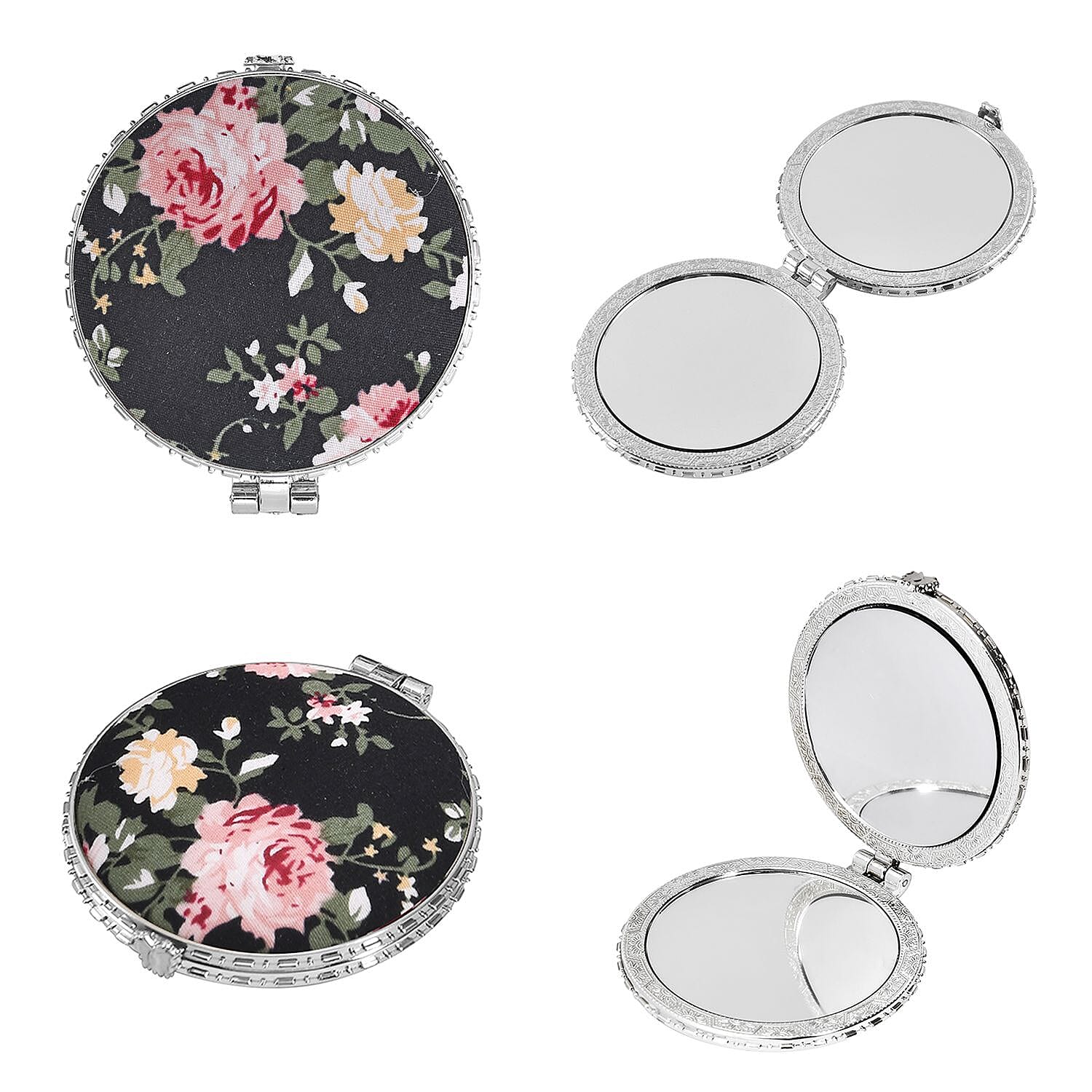 YUNYA CLOSE OUT 5pc Set - 1pc Compact Mirror + 1pc Lipstick Case + 1pc Coin Purse + 1pc Bag Holder + 1pc Pen - Black