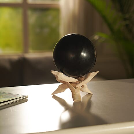 Handcrafted Wooden Tripod Stand (Dia 10 cm) - Natural Wood