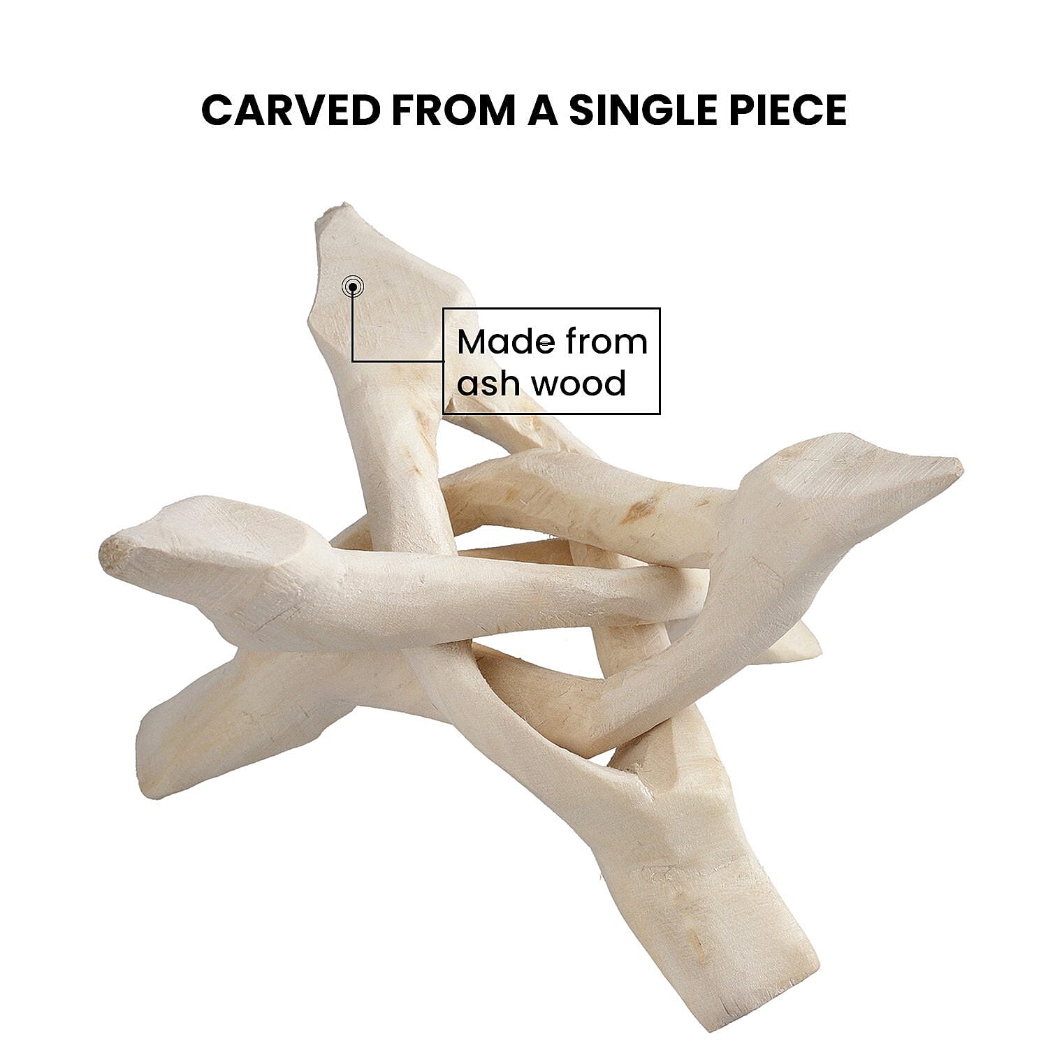 Handcrafted Wooden Tripod Stand (Dia 10 cm) - Natural Wood Handcrafted Wooden Tripod Stand (Dia 10 cm) - Natural Wood