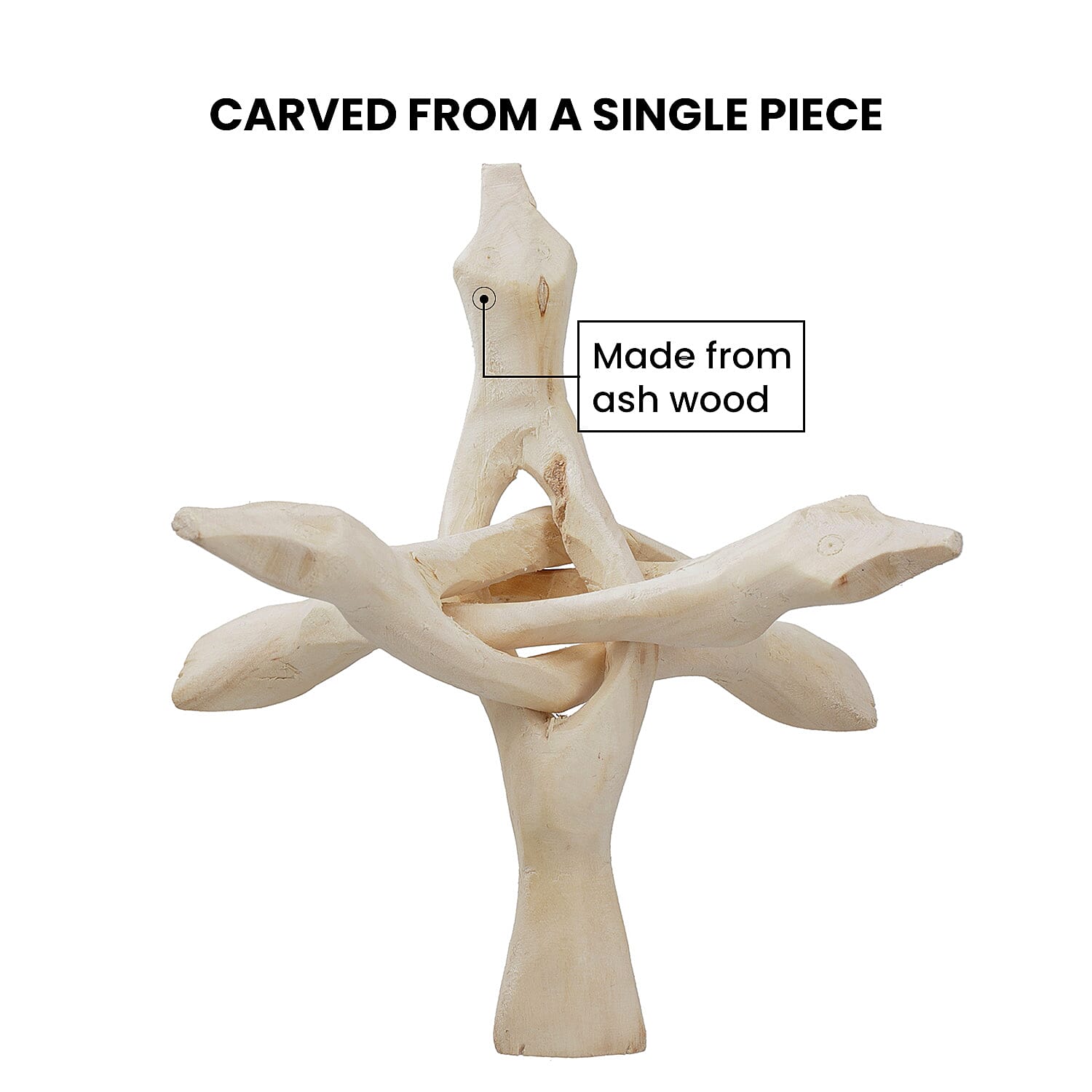 Handcrafted Wooden Tripod Stand - Natural Wood 6 inches