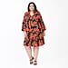 Tamsy 100% Viscose Floral Pattern Dress (Size - One Size) - Black and Orange