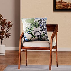 Set of 2 - Abstract Flower and Leaf Pattern Pillow Case and Cover (Size 45 cm) - Black