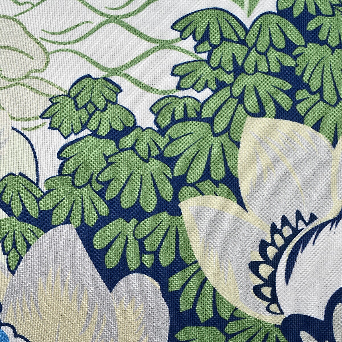 Set of 2 - Peacock - Leaf Pattern Pillow Case and Cover (Size 45x45 cm) - Blue - White