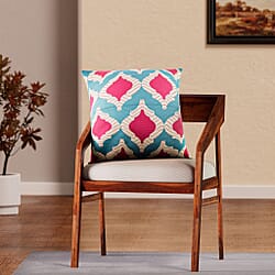 Set of 2 - Abstract Flower and Leaf Pattern Pillow Case and Cover (Size 45 cm) - Black