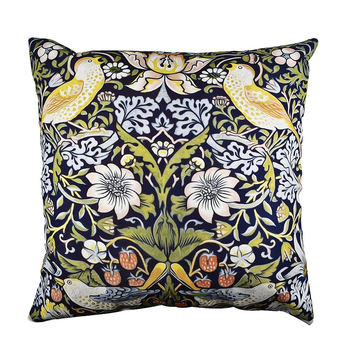 Set of 2 - Bird and Floral Pillow Case and Cover (Szie 45 cm) - Navy & Multi