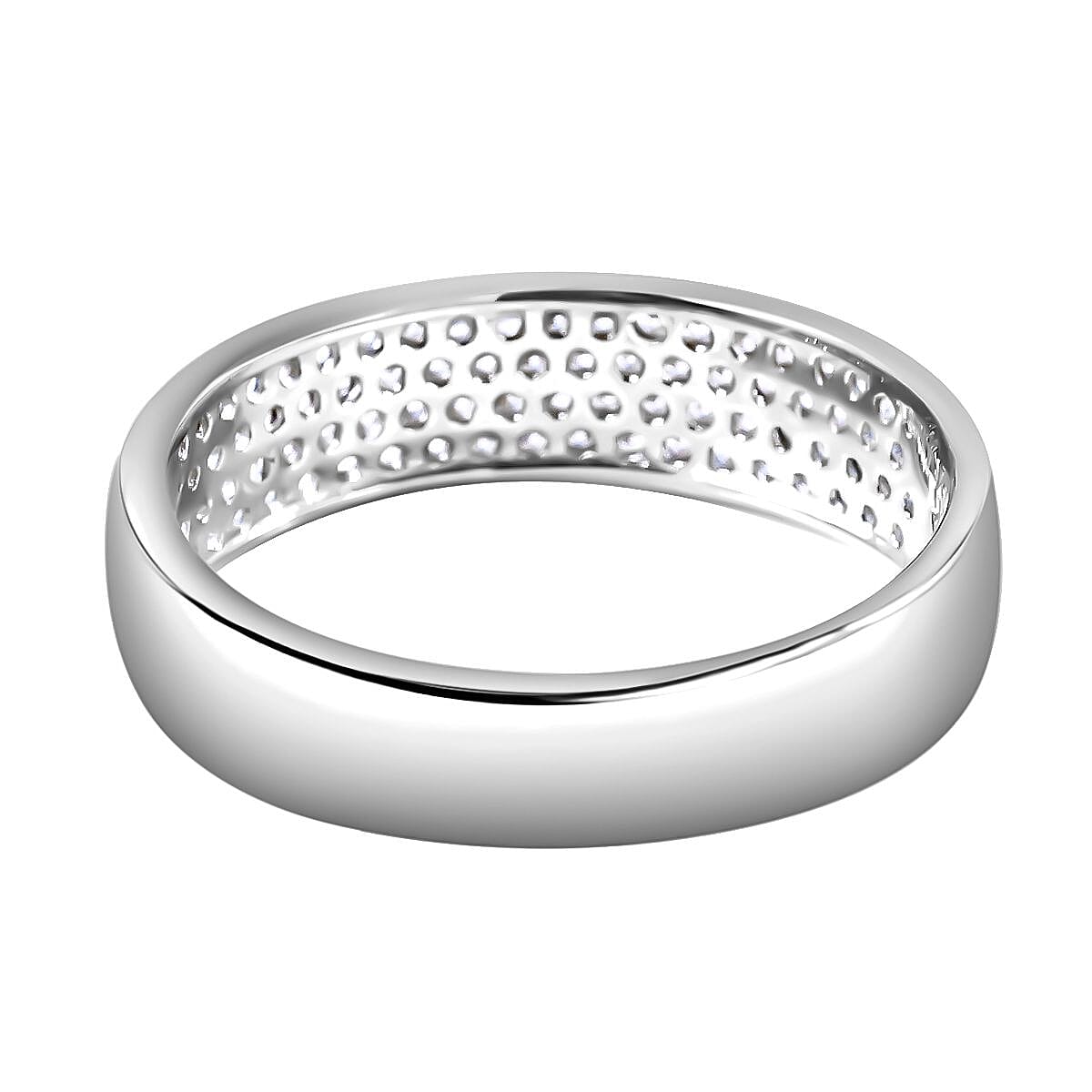 Moissanite Band Ring in Sterling Silver
