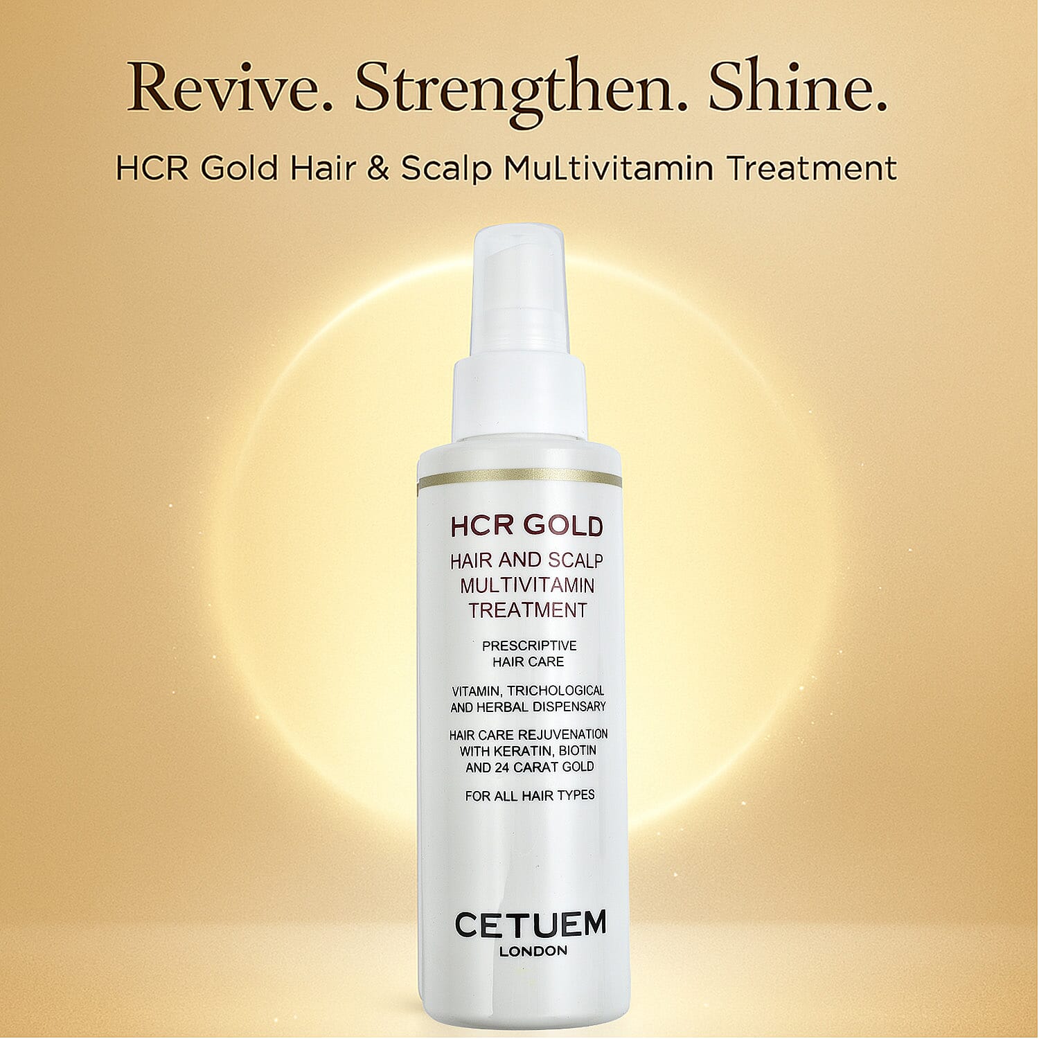 Cetuem- HCR Gold Hair & Scalp Multivitamin Hair Spray Treatment - 150ml