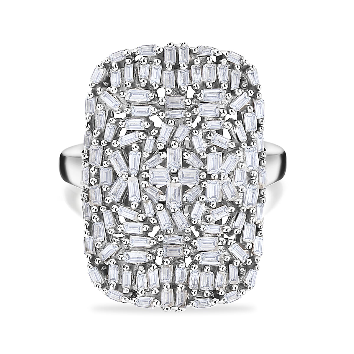 Sterling Silver Diamond Cluster Ring store