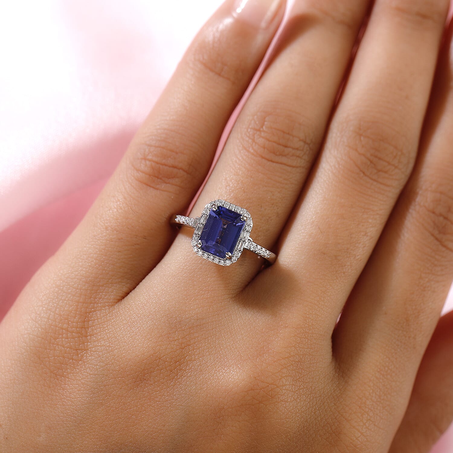 RHAPSODY 950 Platinum AAAA Tanzanite and Diamond (VS-E-F) Ring 2.66 Ct.