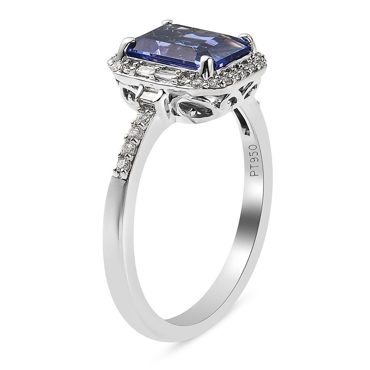 RHAPSODY 950 Platinum AAAA Tanzanite and Diamond (VS-E-F) Ring 2.66 Ct.