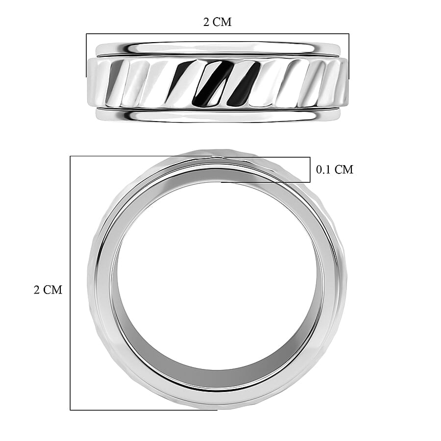 Spinner Band Ring in Platinum Overlay Sterling Silver Spinner Band Ring in Platinum Overlay Sterling Silver