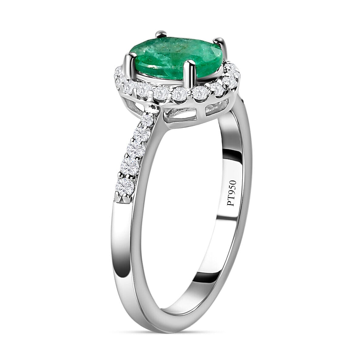 950 Platinum AAAA Ethiopian Emerald and Diamond (VS-E-F) Ring 1.40 Ct