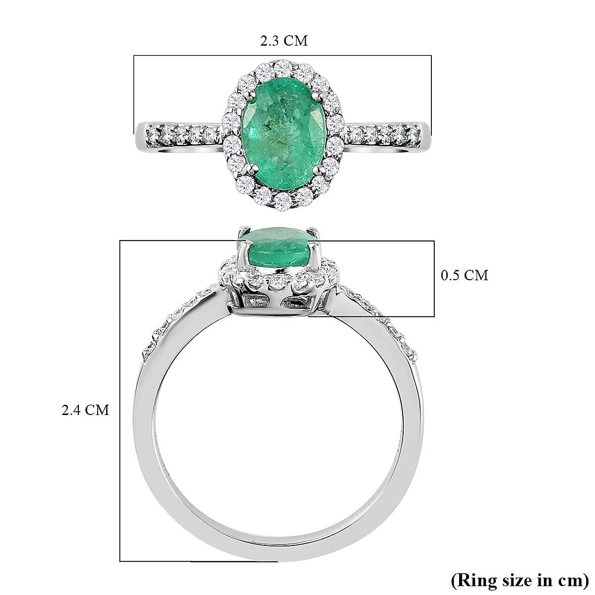 950 Platinum AAAA Ethiopian Emerald and Diamond (VS-E-F) Ring 1.40 Ct