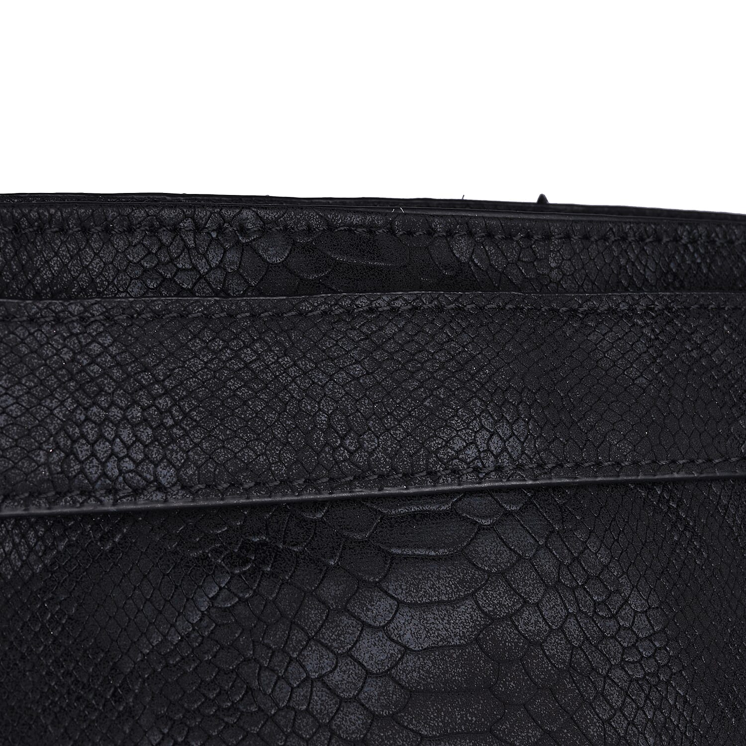 Close Out Metallic Fold Over Clutch Bag (Size 32x25x12 Cm) - Black