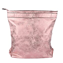 Close Out Metallic Fold Over Clutch Bag (Size 32x25x12 Cm) - Black