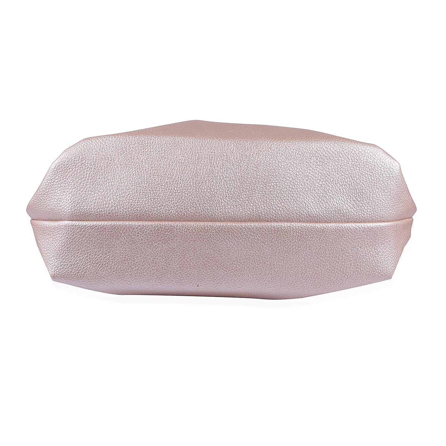 Close Out Metallic Fold Over Clutch Bag (Size 32x25x12 Cm) - Rose Gold