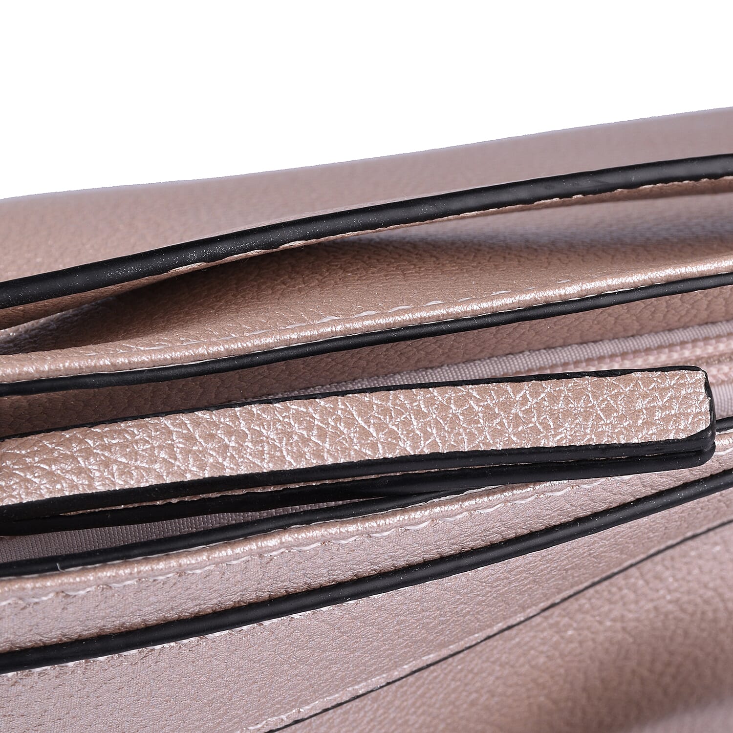 Close Out Metallic Fold Over Clutch Bag (Size 32x25x12 Cm) - Rose Gold