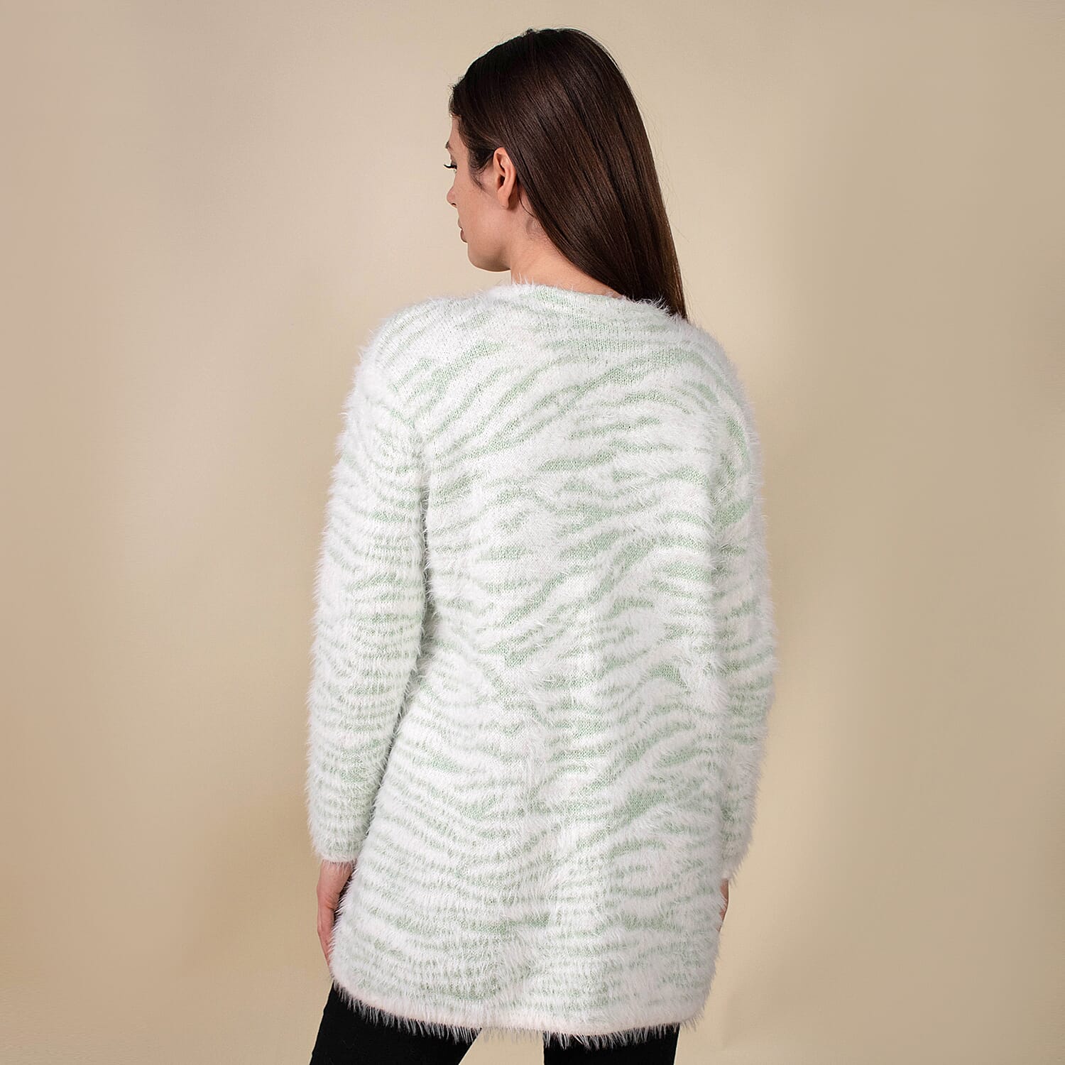 Tamsy Winter outfit with 2 pocket Polyester green based with Zebra pattern